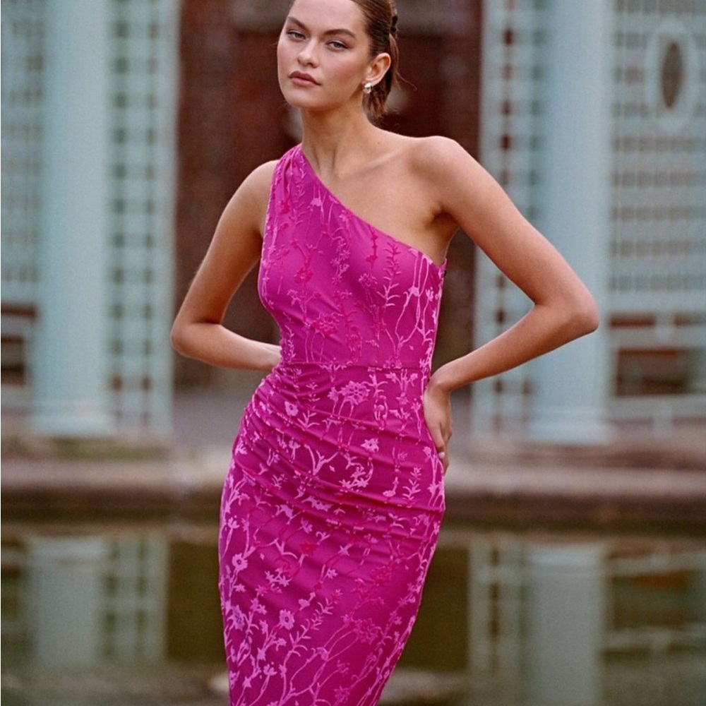 Anthropologie Hutch One Shoulder Ruched Velvet Dress